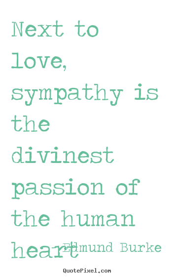 Next to love, sympathy is the divinest passion.. Edmund Burke  love quotes