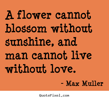 Love quote - A flower cannot blossom without sunshine, and..