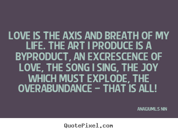 Quotes about love - Love is the axis and breath of my life. the art i produce..