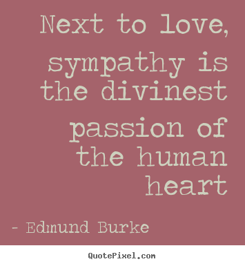 Next to love, sympathy is the divinest passion of the human heart Edmund Burke  love quotes
