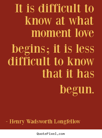 How to make picture quotes about love - It is difficult to know at what moment love begins; it is less difficult..