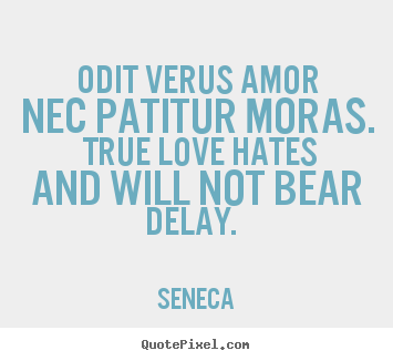 Odit verus amor nec patitur moras. true love hates and will.. Seneca top love quotes