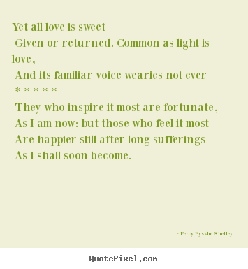 Love quote - Yet all love is sweet given or returned. common as light..