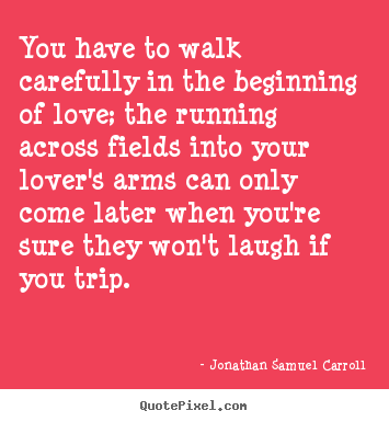 Quotes about love - You have to walk carefully in the beginning of love;..