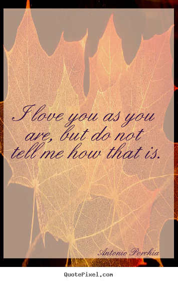 Love quotes - I love you as you are, but do not tell me how that is.
