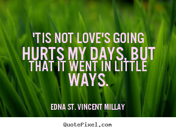 Customize poster sayings about love - 'tis not love's going hurts my days, but that it went..