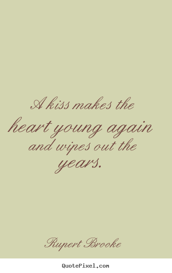 Design your own picture quote about love - A kiss makes the heart young again and wipes..