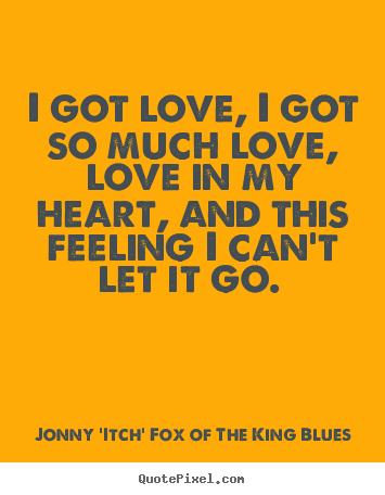 I got love, i got so much love, love in my heart, and this feeling.. Jonny 'Itch' Fox Of The King Blues popular love quotes