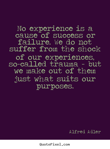 Quotes about success - No experience is a cause of success or failure. we do..