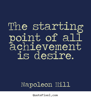 Design custom picture quotes about success - The starting point of all achievement is desire.