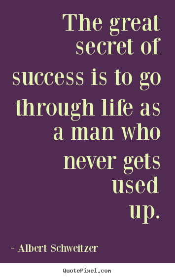 The great secret of success is to go through.. Albert Schweitzer  success quotes