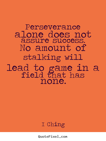 Quotes about success - Perseverance alone does not assure success. no amount of stalking..