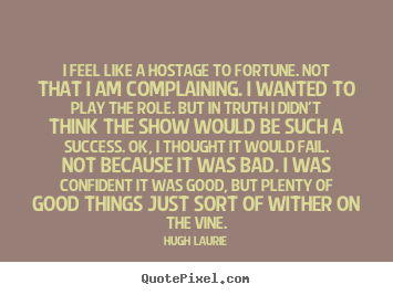 Success quotes - I feel like a hostage to fortune. not that i am complaining...