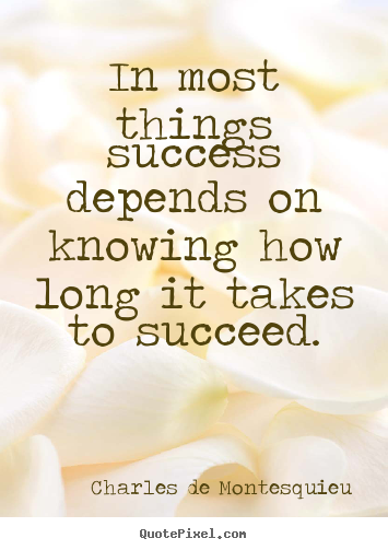 Success quotes - In most things success depends on knowing how long it takes..