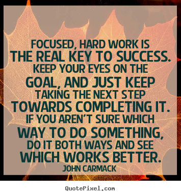 Focused, hard work is the real key to success. keep your.. John Carmack  success quotes