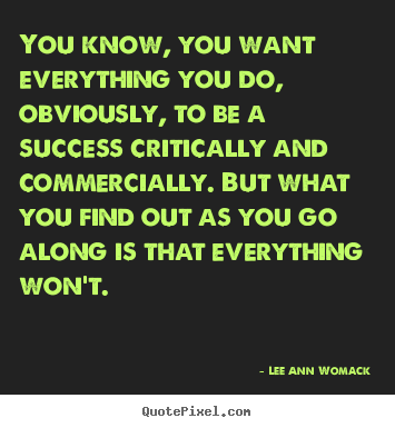 Create your own poster quotes about success - You know, you want everything you do, obviously, to be a success..