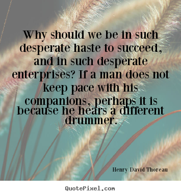 Why should we be in such desperate haste to succeed, and in such desperate.. Henry David Thoreau famous success quotes