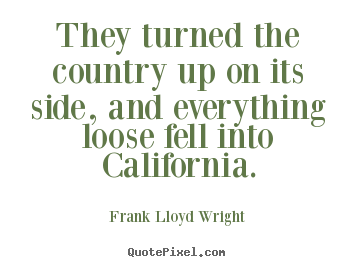 Frank Lloyd Wright picture quotes - They turned the country up on its side, and everything.. - Success quote