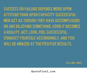 Quotes about success - Success or failure depends more upon attitude than upon capacity..