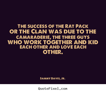 Quotes about success - The success of the rat pack or the clan was due to the camaraderie,..