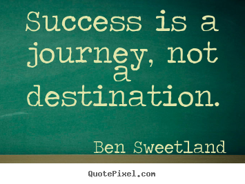 Create graphic picture quotes about success - Success is a journey, not a destination.