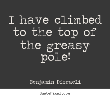 Success quotes - I have climbed to the top of the greasy pole!