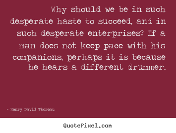 Success quotes - Why should we be in such desperate haste to succeed,..