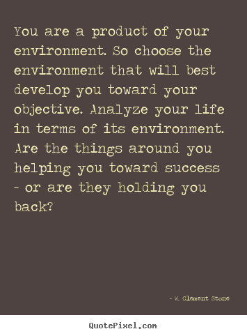 Success quotes - You are a product of your environment. so choose..
