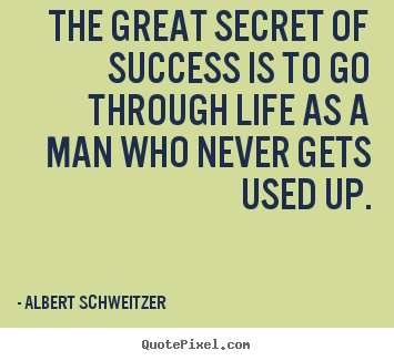 The great secret of success is to go through.. Albert Schweitzer good success quotes