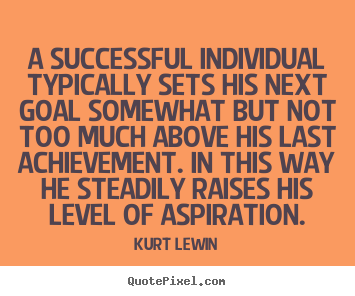 Create graphic picture quotes about success - A successful individual typically sets his next goal..