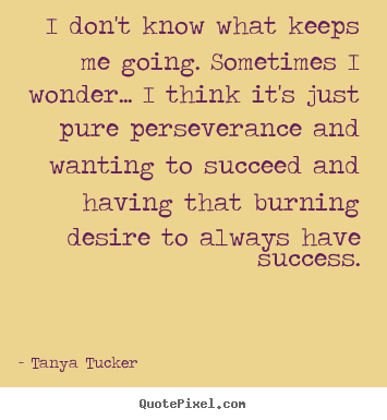 Success quotes - I don't know what keeps me going. sometimes i wonder.....