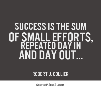Success quote - Success is the sum of small efforts, repeated day in and day..
