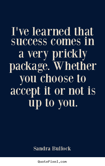 Success quotes - I've learned that success comes in a very prickly package...