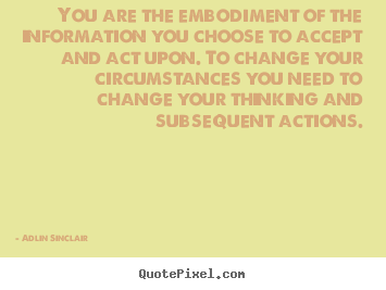 Adlin Sinclair picture quotes - You are the embodiment of the information you choose.. - Success quotes