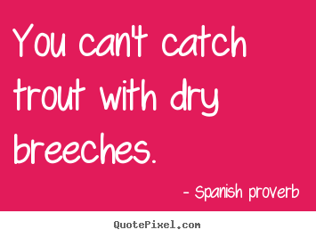 You can't catch trout with dry breeches. Spanish Proverb best success quote