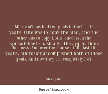Success quotes - Microsoft has had two goals in the last 10 years. one..