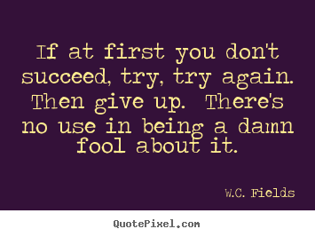 Success quotes - If at first you don't succeed, try, try again.  then give up.  there's..