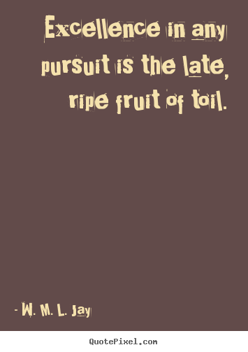 Quote about success - Excellence in any pursuit is the late, ripe fruit of toil.
