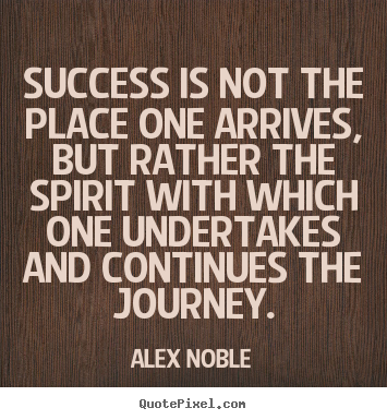 Alex Noble picture quotes - Success is not the place one arrives, but rather the spirit.. - Success quotes