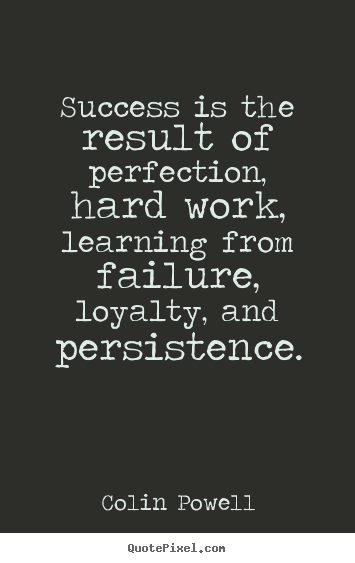 Create picture quotes about success - Success is the result of perfection, hard work, learning from failure,..