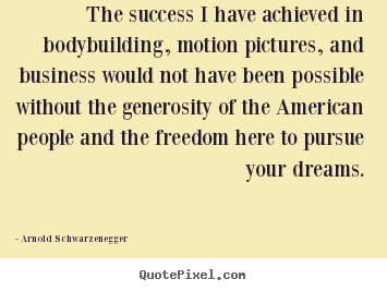 The success i have achieved in bodybuilding,.. Arnold Schwarzenegger great success quote