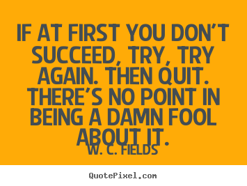 Quote about success - If at first you don't succeed, try, try again. then..