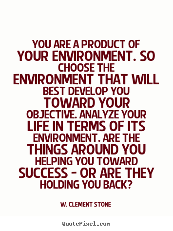 Success quotes - You are a product of your environment. so choose the environment..