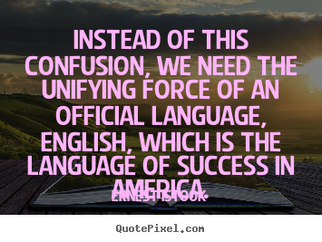 Success quote - Instead of this confusion, we need the unifying force of an official..