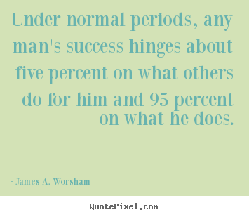 Make poster quote about success - Under normal periods, any man's success hinges..