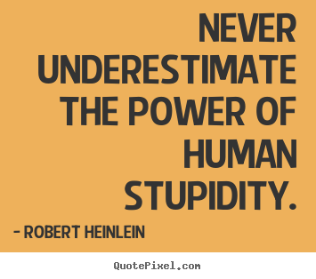 Success quote - Never underestimate the power of human stupidity.