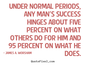 Quotes about success - Under normal periods, any man's success hinges about five percent..