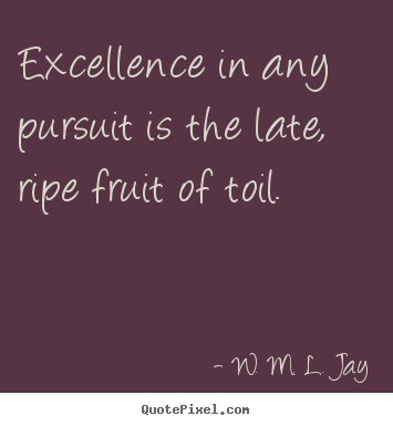 Quotes about success - Excellence in any pursuit is the late, ripe fruit..