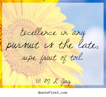 Design your own image quotes about success - Excellence in any pursuit is the late, ripe fruit of toil.
