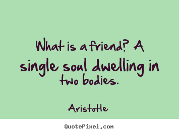 Quotes about friendship - What is a friend? a single soul dwelling in two bodies.